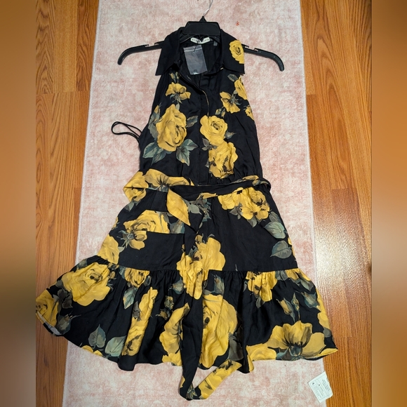 Alice + Olivia Miranda Floral Tie-Waist Halter Minidress - Picture 6 of 9